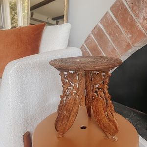 SOLD Vintage Ornate Wooden Table w/ folding base